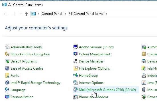 outlook 2016 data file location